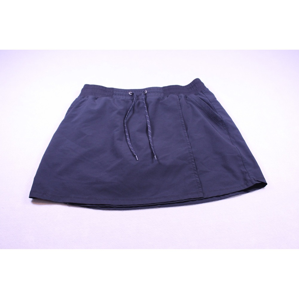 Free Country Women's Black Active Skort Drawstring Elastic Waist Pockets L